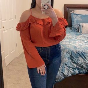 Long Sleeve Spaghetti Strap Blouse